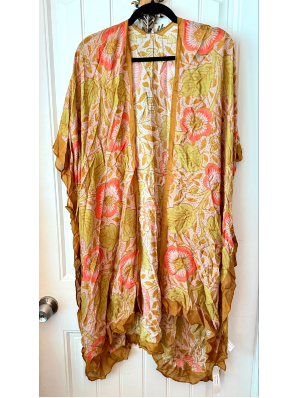 Women's One by Onedder Floral Wrap One Size Yellow Orange Pink